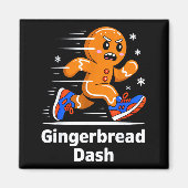 Aimant Christmas Gingerbread Dash Running Runner Xmas Mar (Devant)