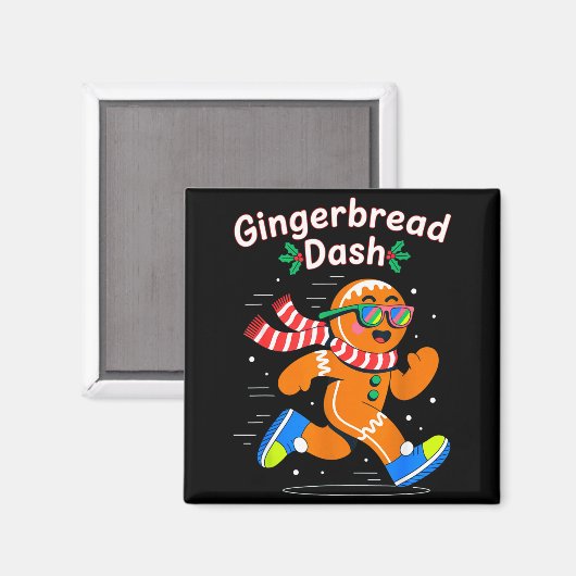 Aimant Christmas Gingerbread Dash Running Runner Xmas Mar (Recto/Verso)