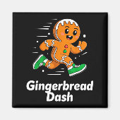 Aimant Christmas Gingerbread Dash Running Runner Xmas Mar (Devant)
