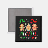 Aimant Christmas Gingerbread Gender Reveal He Or She Aunt (Recto/Verso)