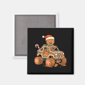 Aimant Christmas Gingerbread Man Driving Truck Xmas Light (Recto/Verso)