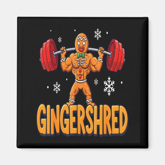 Aimant Christmas Gingershred Gym Bodybuilding Funny Ginge (Devant)