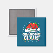 Aimant Christmas Grandma Claus Santa Hat Christmas Lights (Recto/Verso)