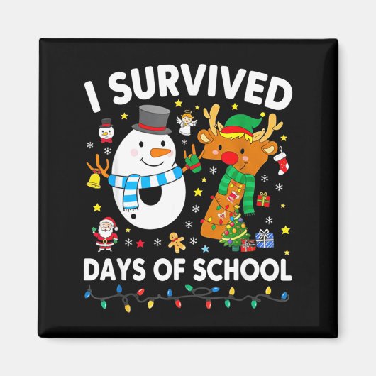 Aimant Christmas I Survived 67 Days Of School Funny Meme (Devant)