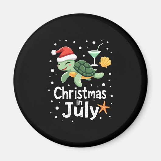 Aimant Christmas In July Turtle Summer Xmas Tortoise Wome (Devant)