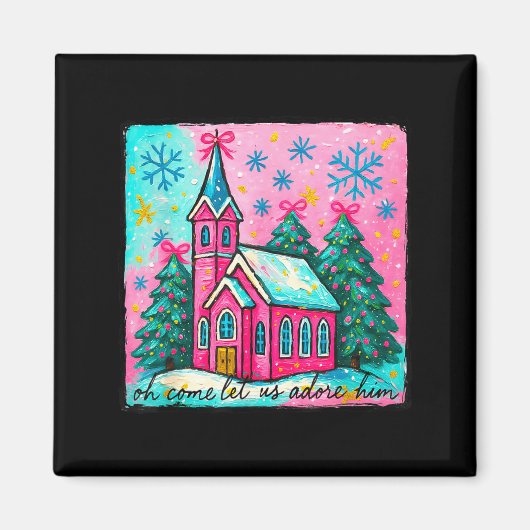 Aimant Christmas Jesus Oh Come Let Us Adore Him Funny Chr (Devant)