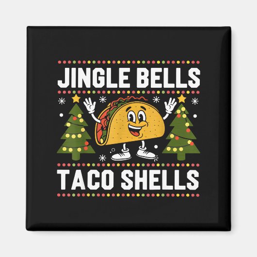 Aimant Christmas Jingle Bells Taco Shells Funny Xmas Taco (Devant)