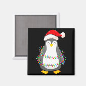 Aimant Christmas Lights Penguin Wearing Xmas Hat - Pengui (Recto/Verso)