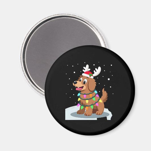 Aimant Christmas Lights Soft Coated Wheaten Terrier Dog T (Recto/Verso)