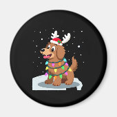 Aimant Christmas Lights Soft Coated Wheaten Terrier Dog T (Devant)