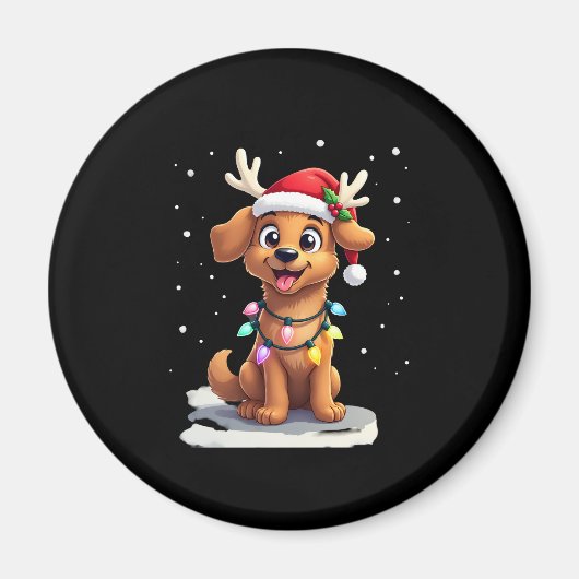 Aimant Christmas Lights Soft Coated Wheaten Terrier Dog T (Devant)