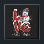 Aimant Christmas Love Snowman Déjeuner Lady Life Fun Xmas<br><div class="desc">Christmas Love Snowman Déjeuner Lady Life Fun Costume de Noël</div>