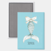 Aimant Christmas Mermaid Cream Bow (Recto/Verso)