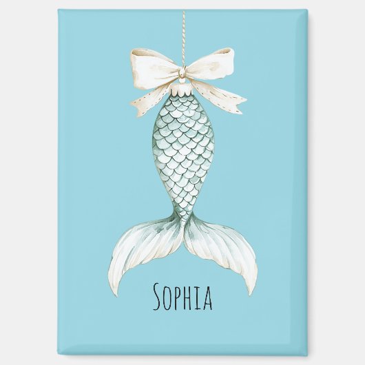 Aimant Christmas Mermaid Cream Bow (Recto)