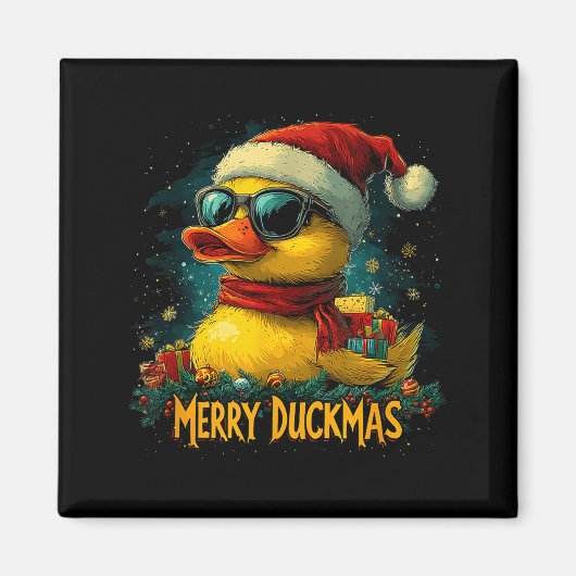 Aimant Christmas Merry Duckmas Funny Quackmas Pajama Duck (Devant)