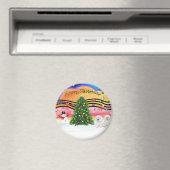 Aimant Christmas Music 2 - Bichon Frise (deux) (In Situ (Lave-vaisselle))