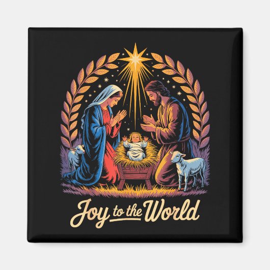 Aimant Christmas Nativity Christian Birth Of Jesus Joy To (Devant)