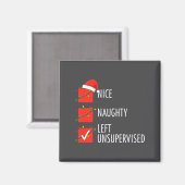 Aimant Christmas Nice Naughty Left Unsupervised Naughty O (Recto/Verso)