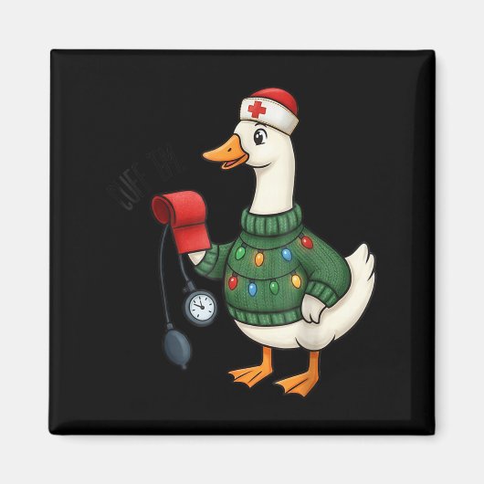Aimant Christmas Nurse, Nurse Life, Cuff em Goose Christm (Devant)