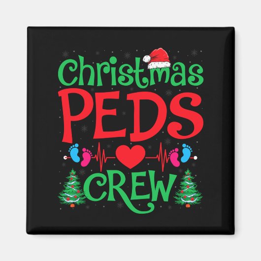 Aimant Christmas Peds Crew Santa Hat Xmas Tree Pediatric (Devant)