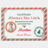 Aimant Christmas Photo Certificate Santa Nice List (Recto)