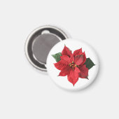 Aimant Christmas Red Poinsettia  (Recto/Verso)