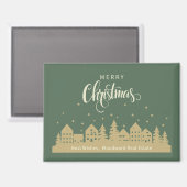 Aimant Christmas Retro Houses | Real Estate Personalized  (Recto/Verso)