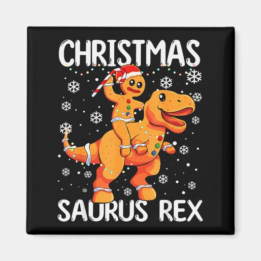 Aimant Christmas Saurus Rex Gingerbread Man Cookie Trex B (Devant)