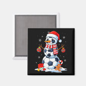 Aimant Christmas Soccer Funny Snowman Men Boys Kids (Recto/Verso)