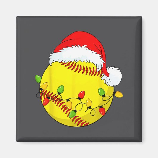 Aimant Christmas Softball Xmas Santa Srts Hat Mens Womens (Devant)