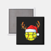 Aimant Christmas Softball Xmas Santa Srts Hat Mens Womens (Recto/Verso)