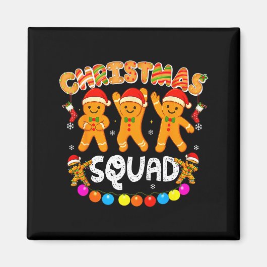Aimant Christmas Squad Funny Xmas Gingerbread Family Matc (Devant)