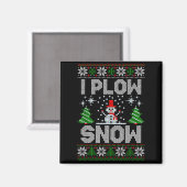 Aimant Christmas Sweater I Plow Snow Matching Couples Paj (Recto/Verso)