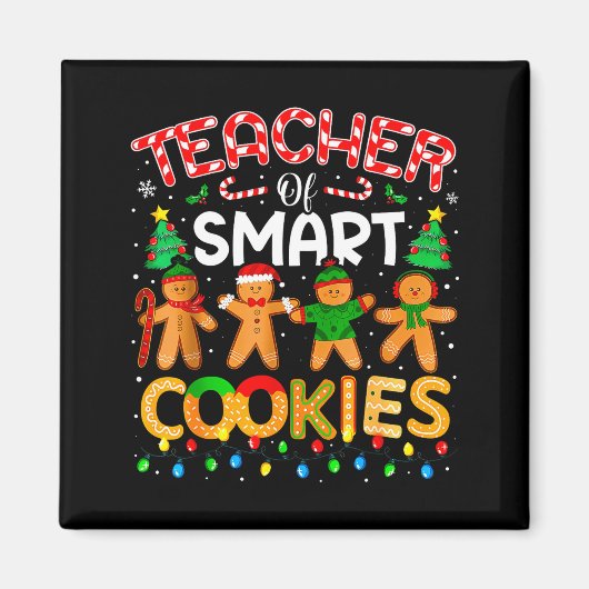 Aimant Christmas Teacher Of Smart Cookies Funny Cute Ging (Devant)