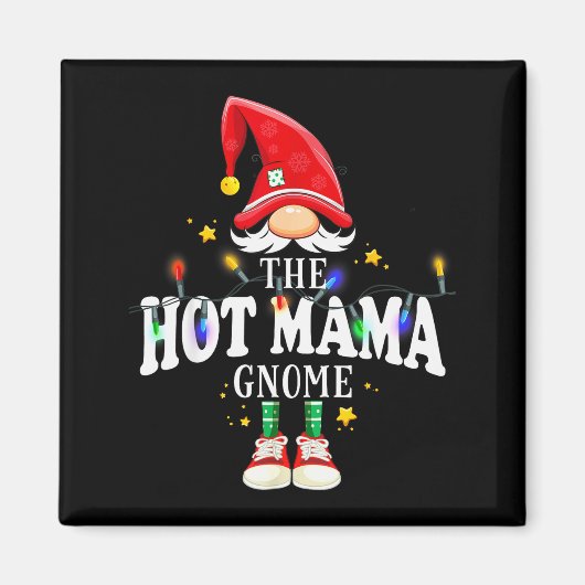 Aimant Christmas The Hot Mama Gnome X-mas Matching Pjs (Devant)