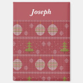 Aimant Christmas tree and ornament woven red (Recto)