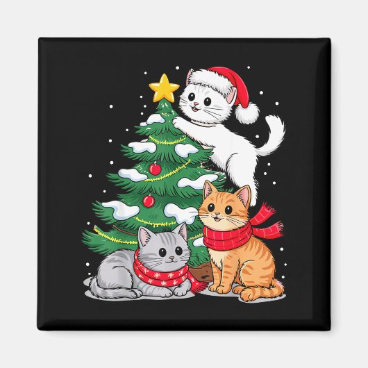 Aimant Christmas Tree Cats Xmas (Devant)