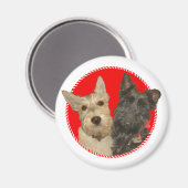 Aimant Christmas Wheaten & Black Scotties (Recto/Verso)