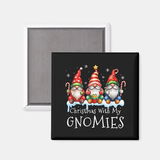 Aimant Christmas With My Gnomies Buffalo Plaid Gnome Fami (Recto/Verso)