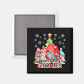 Aimant Christmas With My Gnomies Plaid Gnome Group Pajama (Recto/Verso)