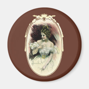 Aimant Christy Girl vintage, portrait de mariage antique