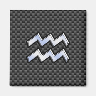 Aimant Chrome Aquarius signe zodiaque Styles de fibre de