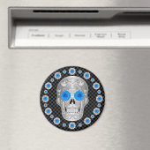Aimant Chrome Calavera (Rose Bleue) (In Situ (Lave-vaisselle))