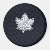 Aimant Chrome comme feuille d'érable sur l'impression de  (Devant)