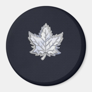 Aimant Chrome comme feuille d'érable sur l'impression de