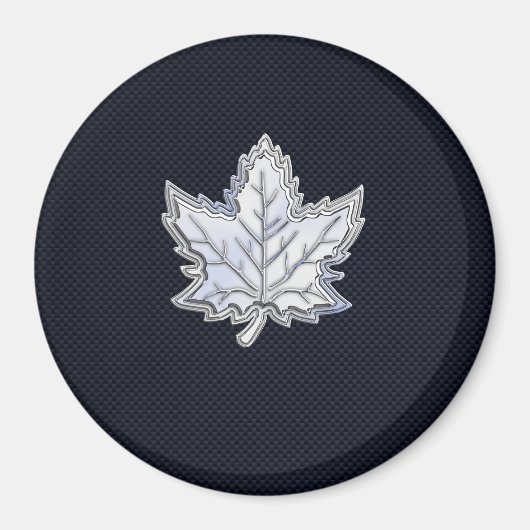 Aimant Chrome comme feuille d'érable sur l'impression de  (Devant)