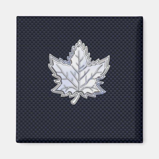 Aimant Chrome Comme Maple Leaf Fibres de carbone Impressi (Devant)