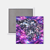 Aimant Chrome Liquide Violet Abstrait (Recto/Verso)