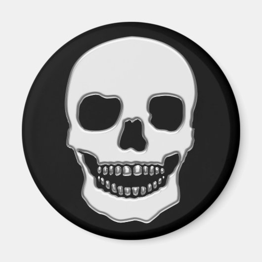 AIMANT CHROME SKULL (Devant)