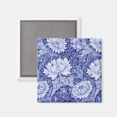 Aimant Chrysanthème Bleu, William Morris (Recto/Verso)